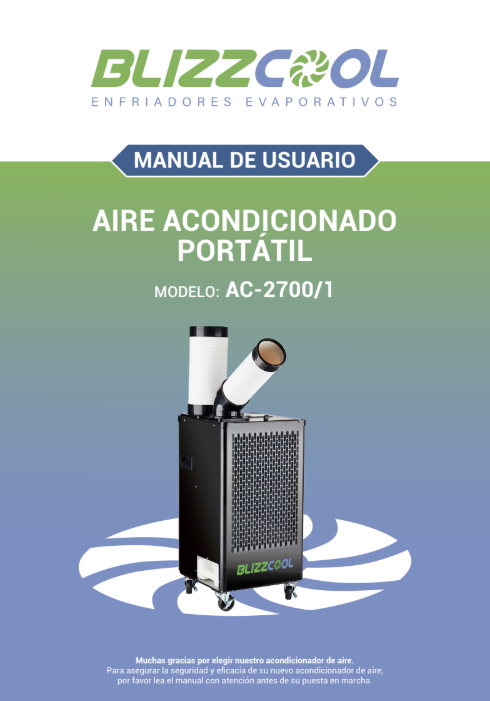 Manual Aire acondicionado portátil industrial Blizzcool AC2700/1