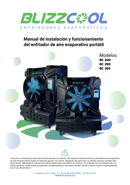 Manual de instalación y funcionamiento del enfriador de aire evaporativo portátil