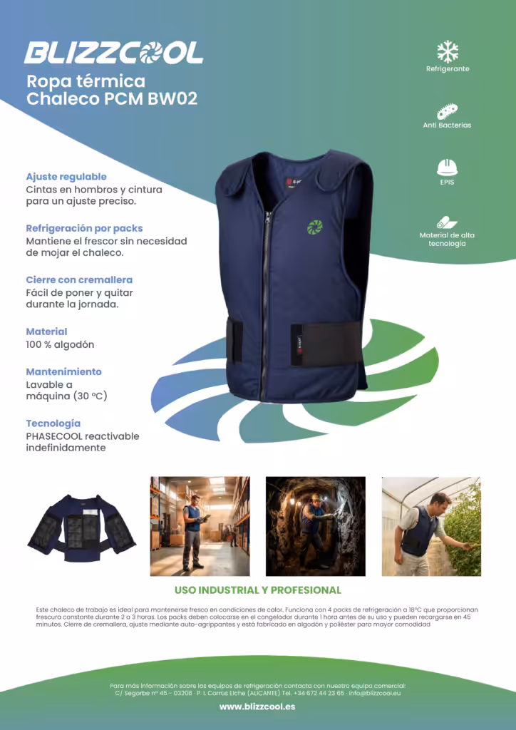 Ficha técnica de Chaleco PCM BW02