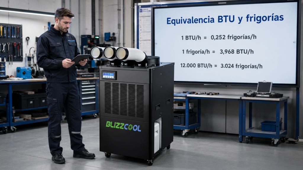 equivalencias entre btu y frigorías para aire acondicionado