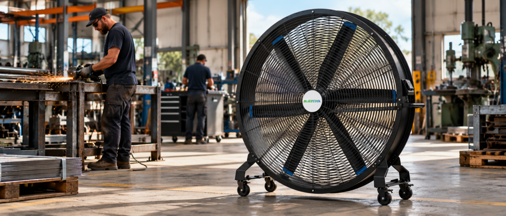 ventilador industrial en una nave